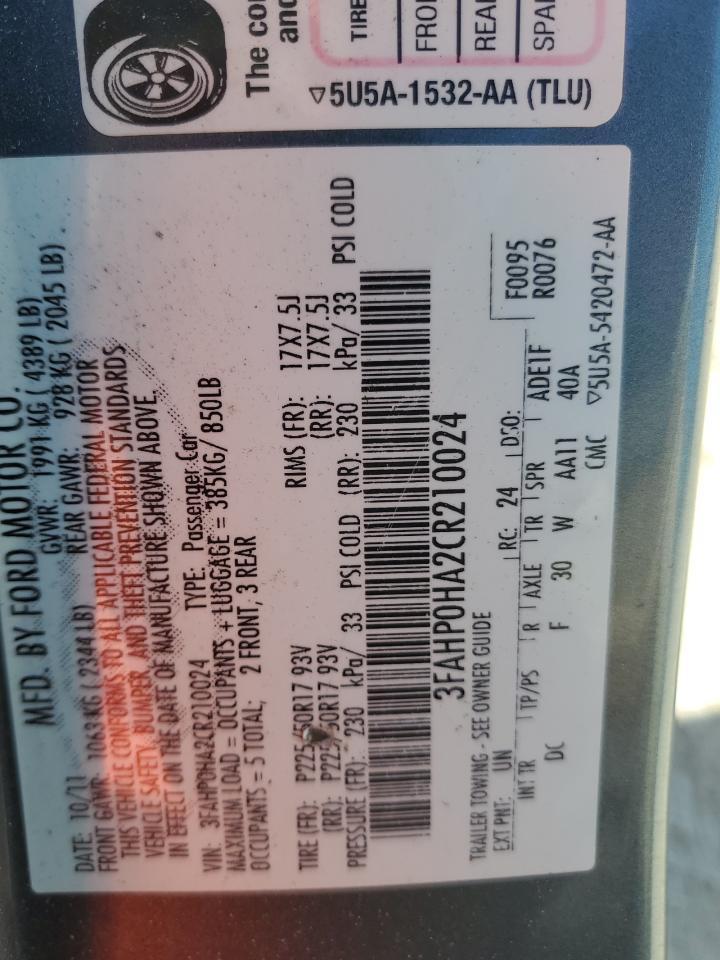 2012 FORD FUSION