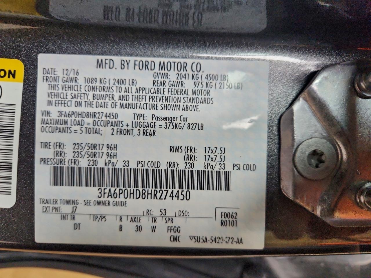 2017 FORD FUSION