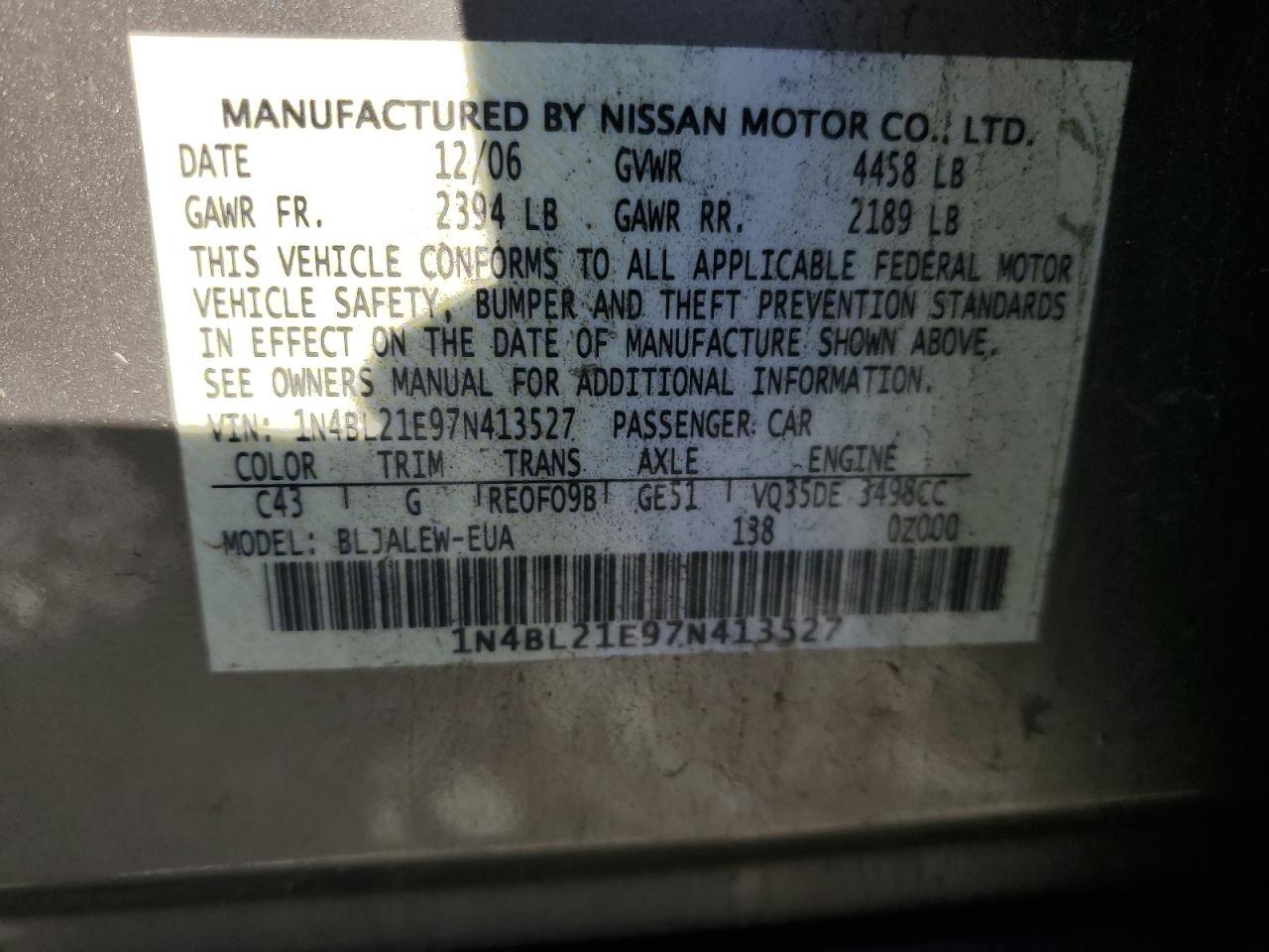 2007 NISSAN ALTIMA