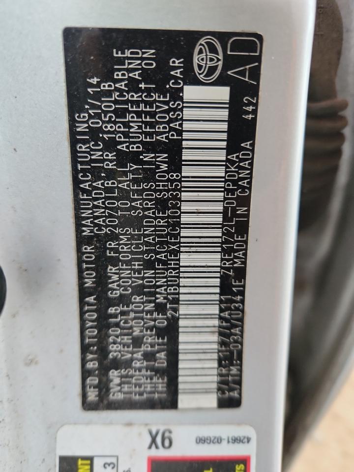 2014 TOYOTA COROLLA