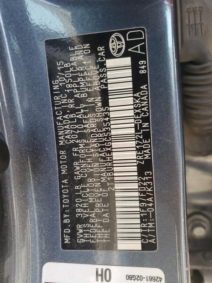 2016 TOYOTA COROLLA