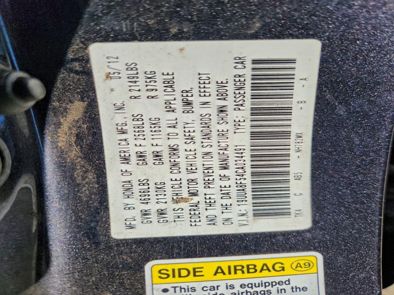 2012 ACURA TL