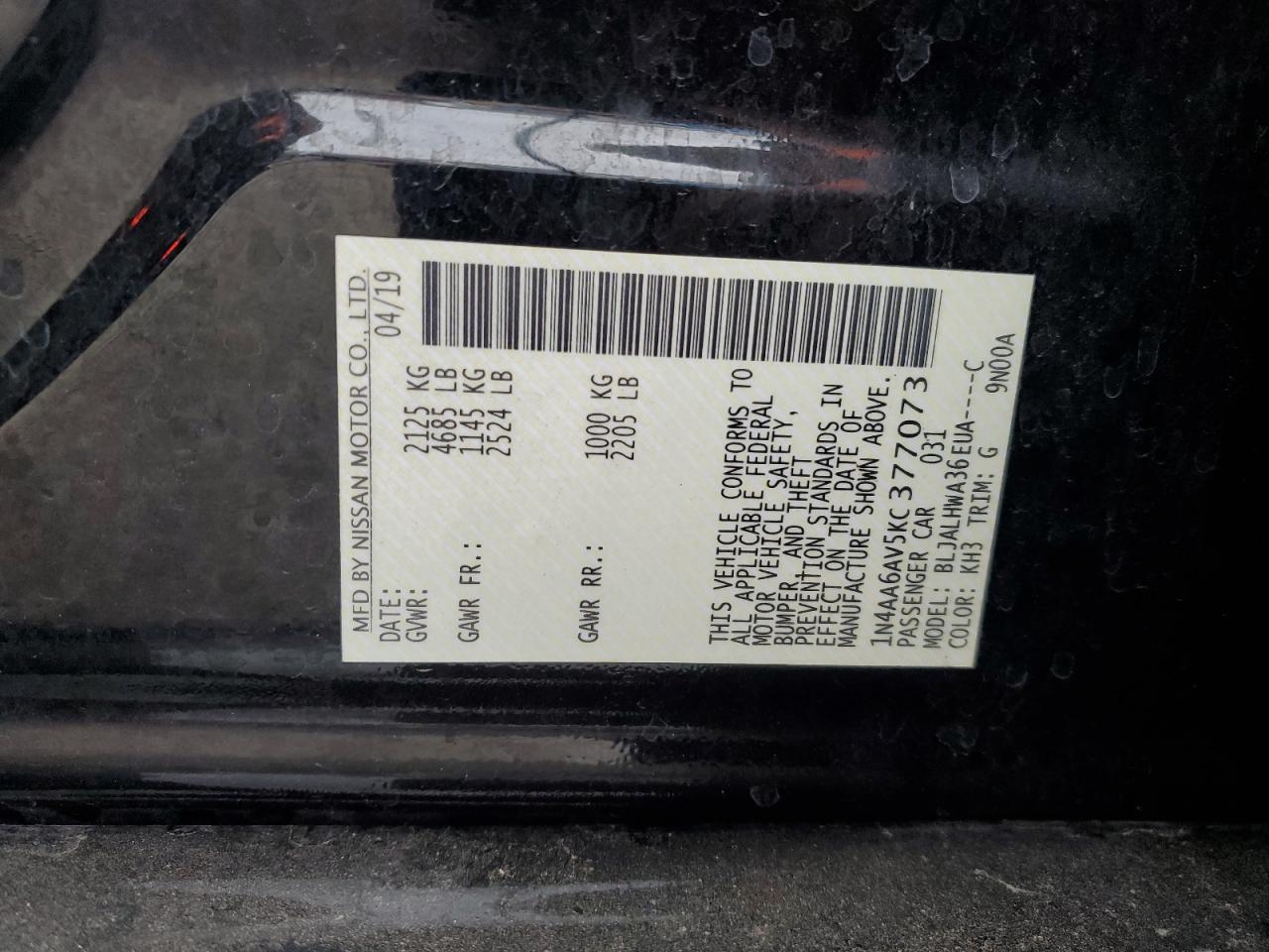 2019 NISSAN Maxima