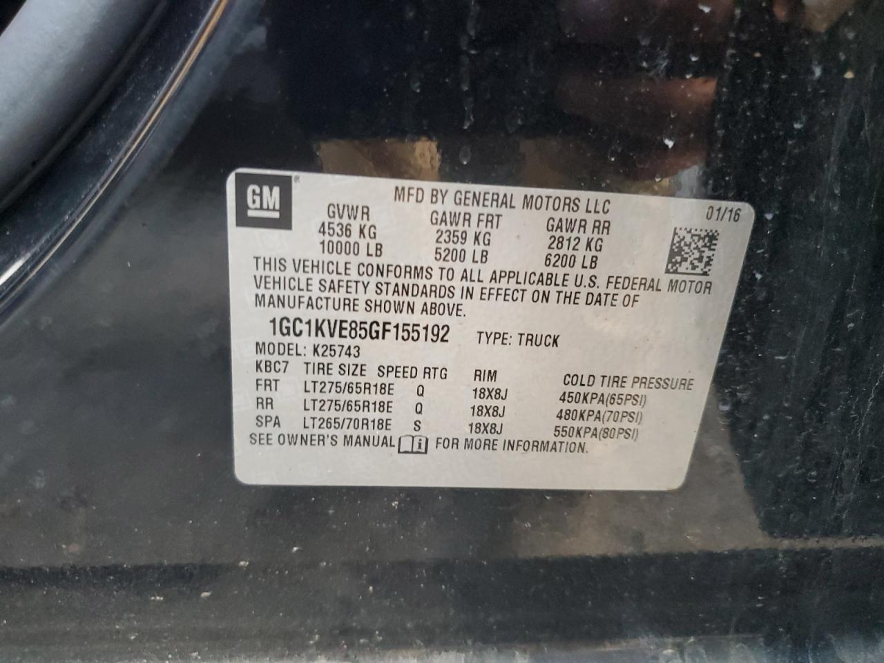 2016 CHEVROLET Silverado 2500