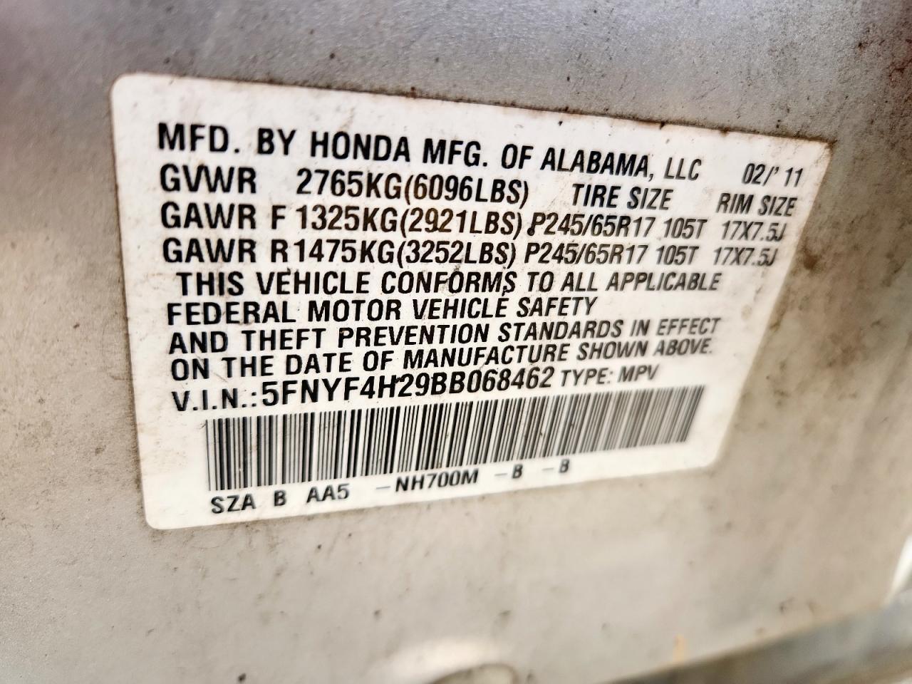 2011 HONDA PILOT