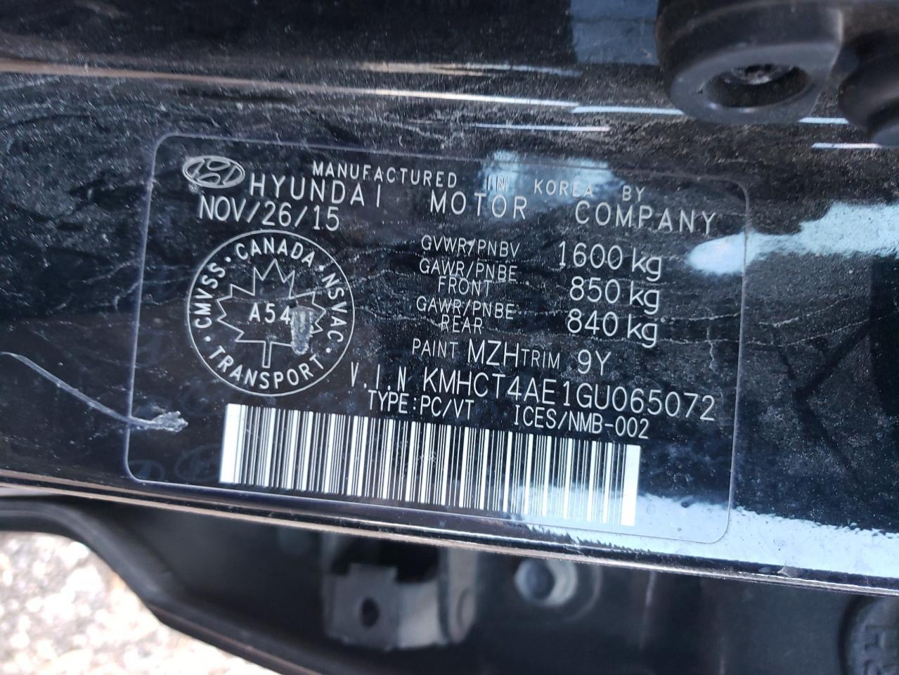 2016 HYUNDAI ACCENT