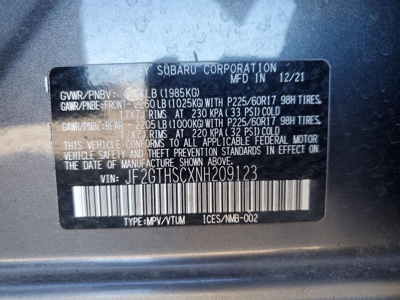 2022 SUBARU Crosstrek