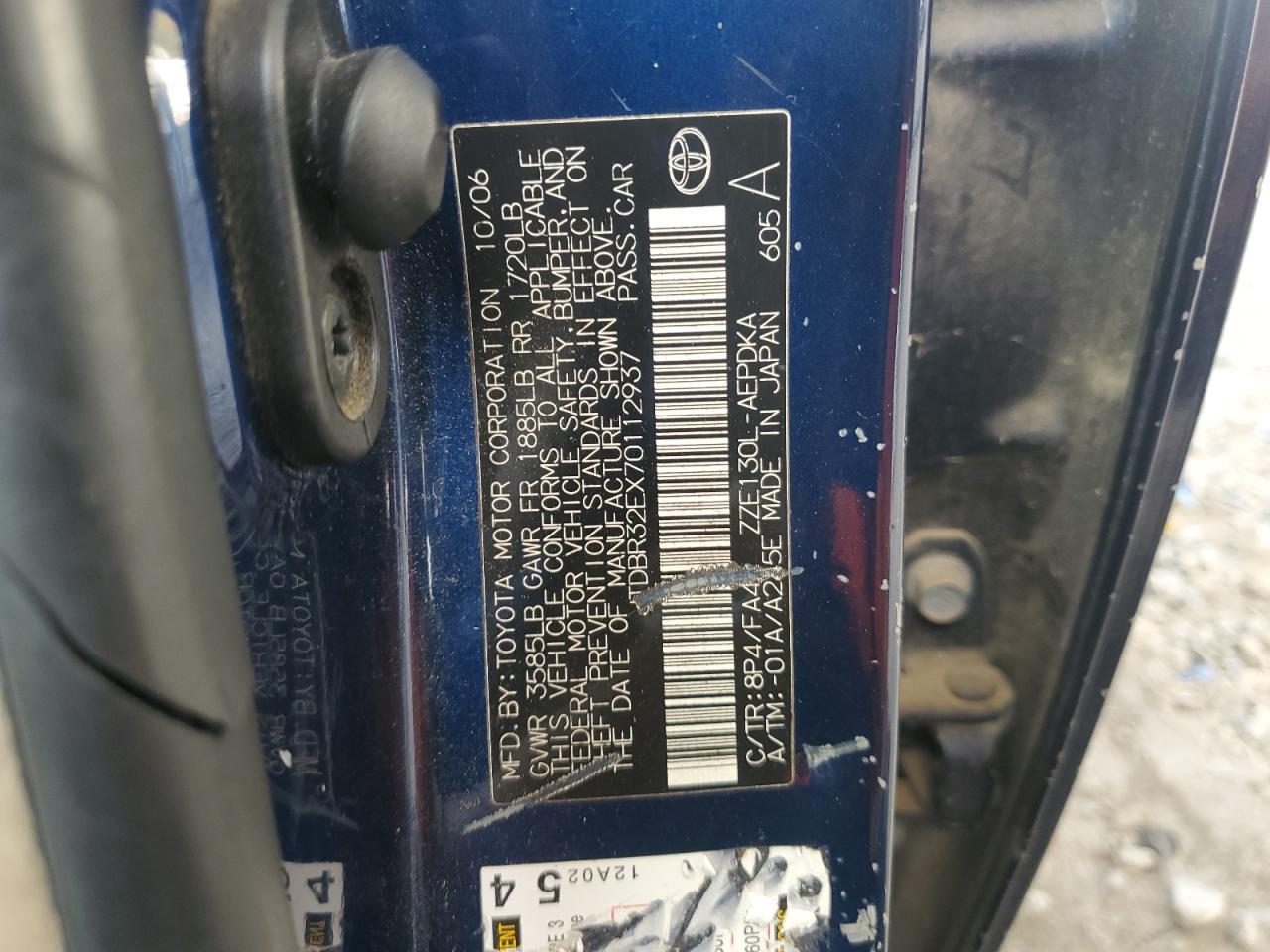 2007 TOYOTA COROLLA