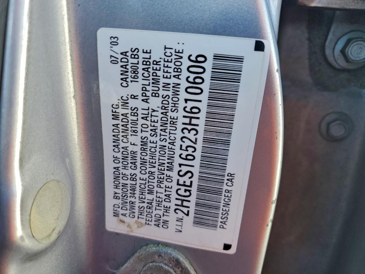2003 HONDA CIVIC