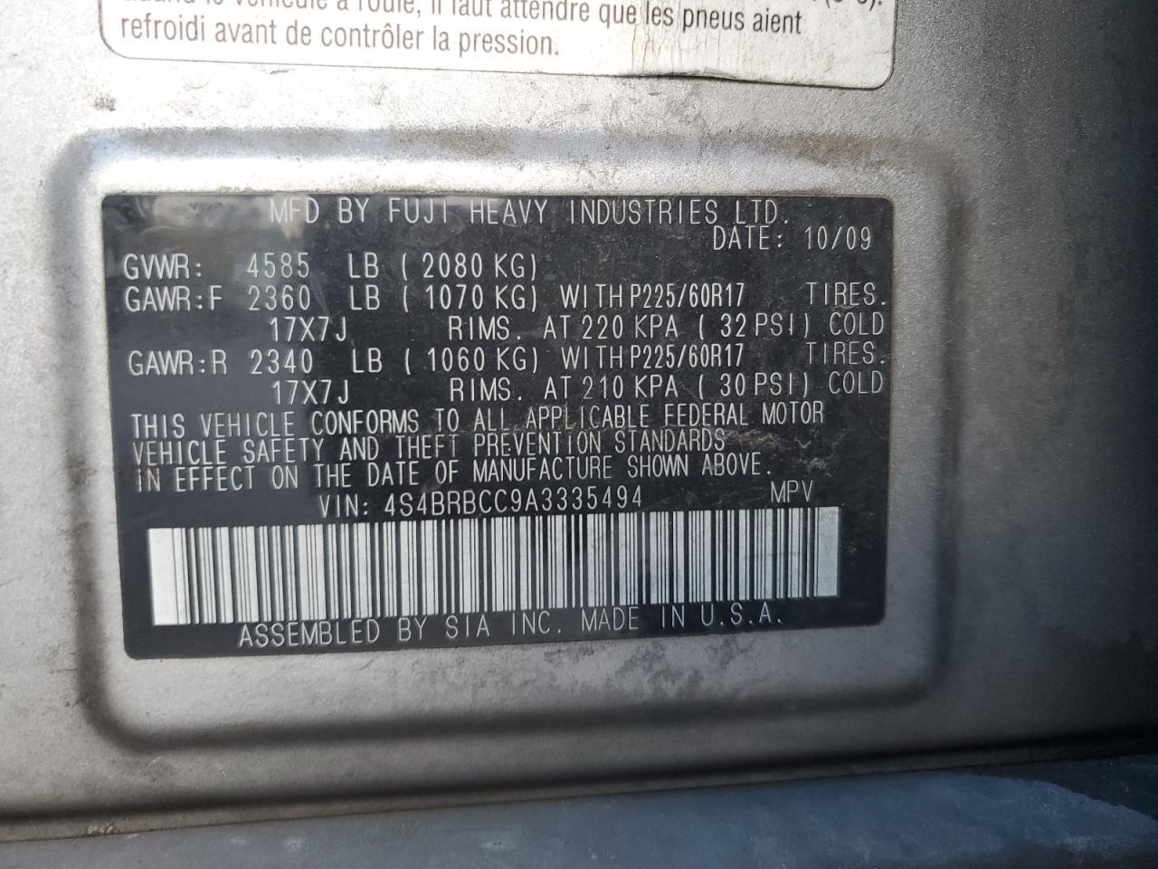 2010 SUBARU Outback