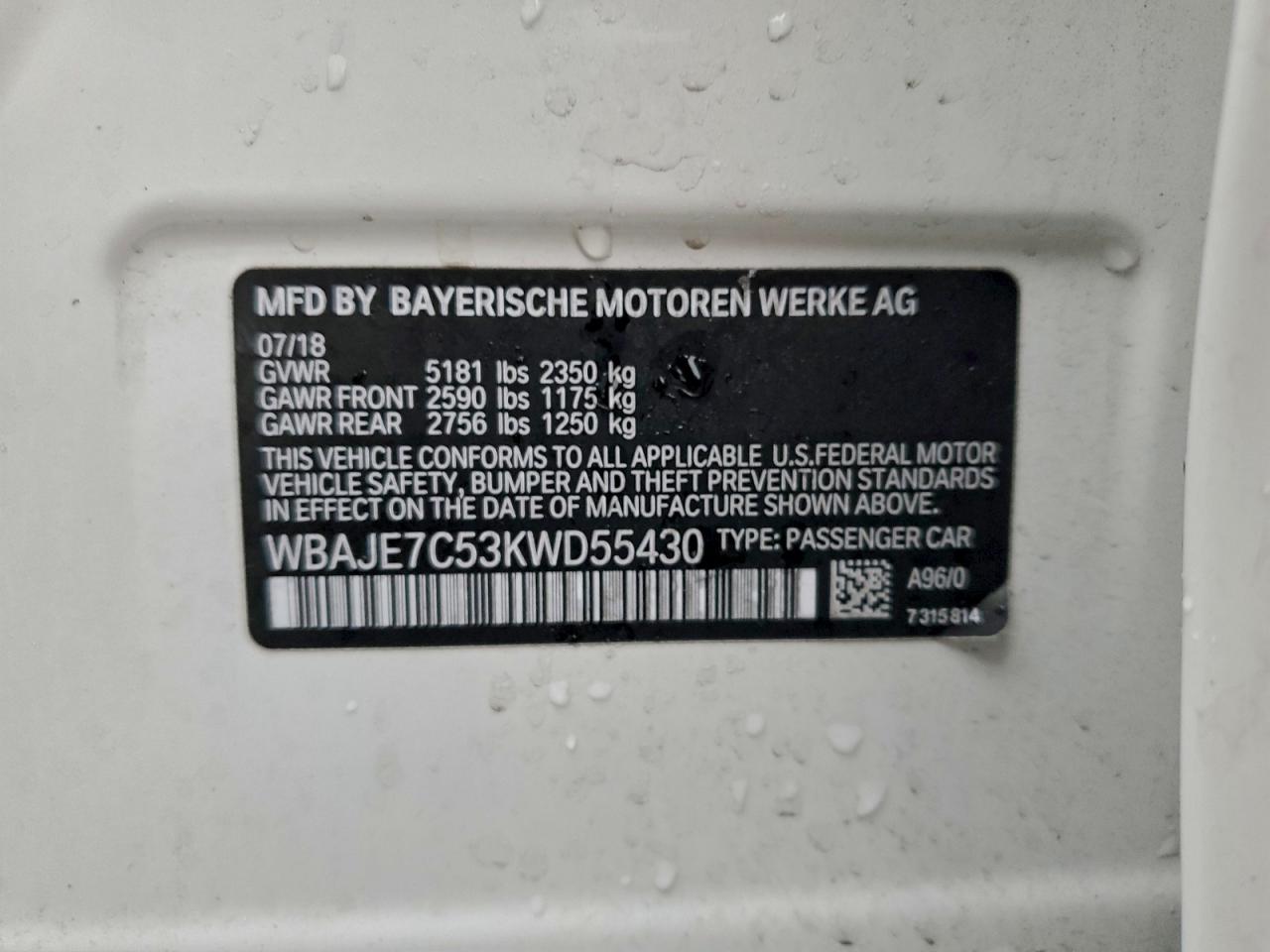 2019 BMW 5 series
