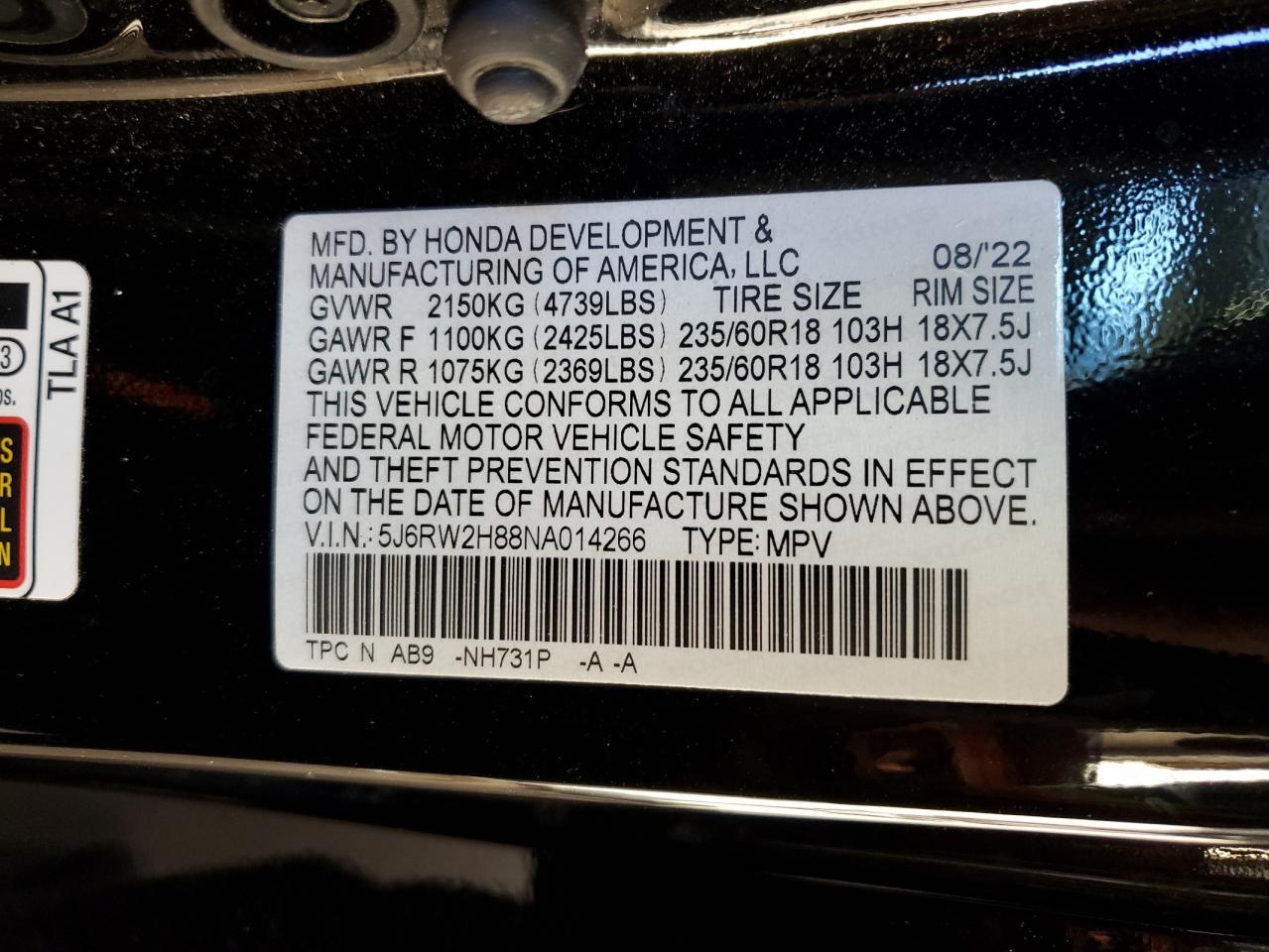 2022 HONDA CR-V