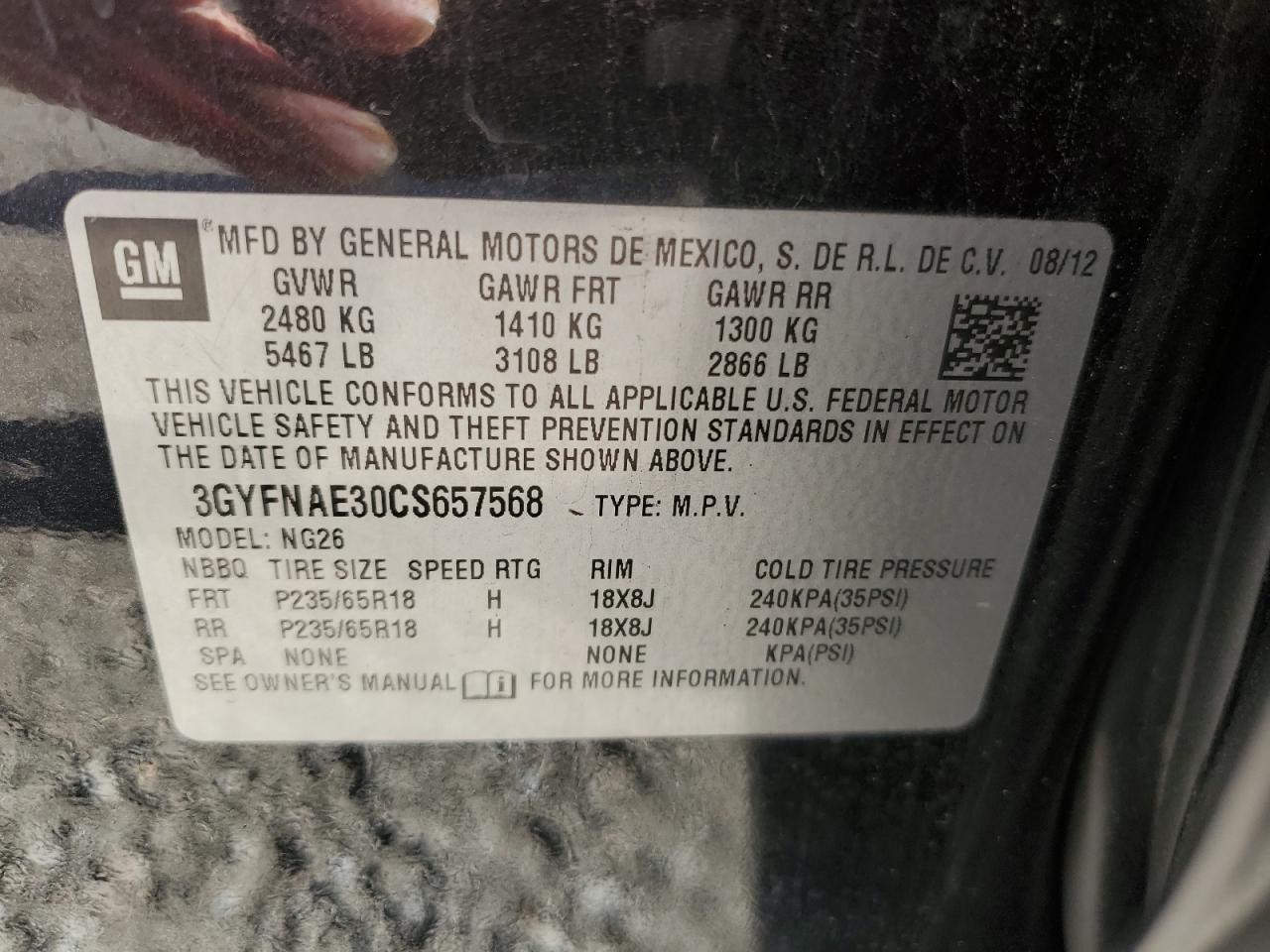 2012 CADILLAC SRX