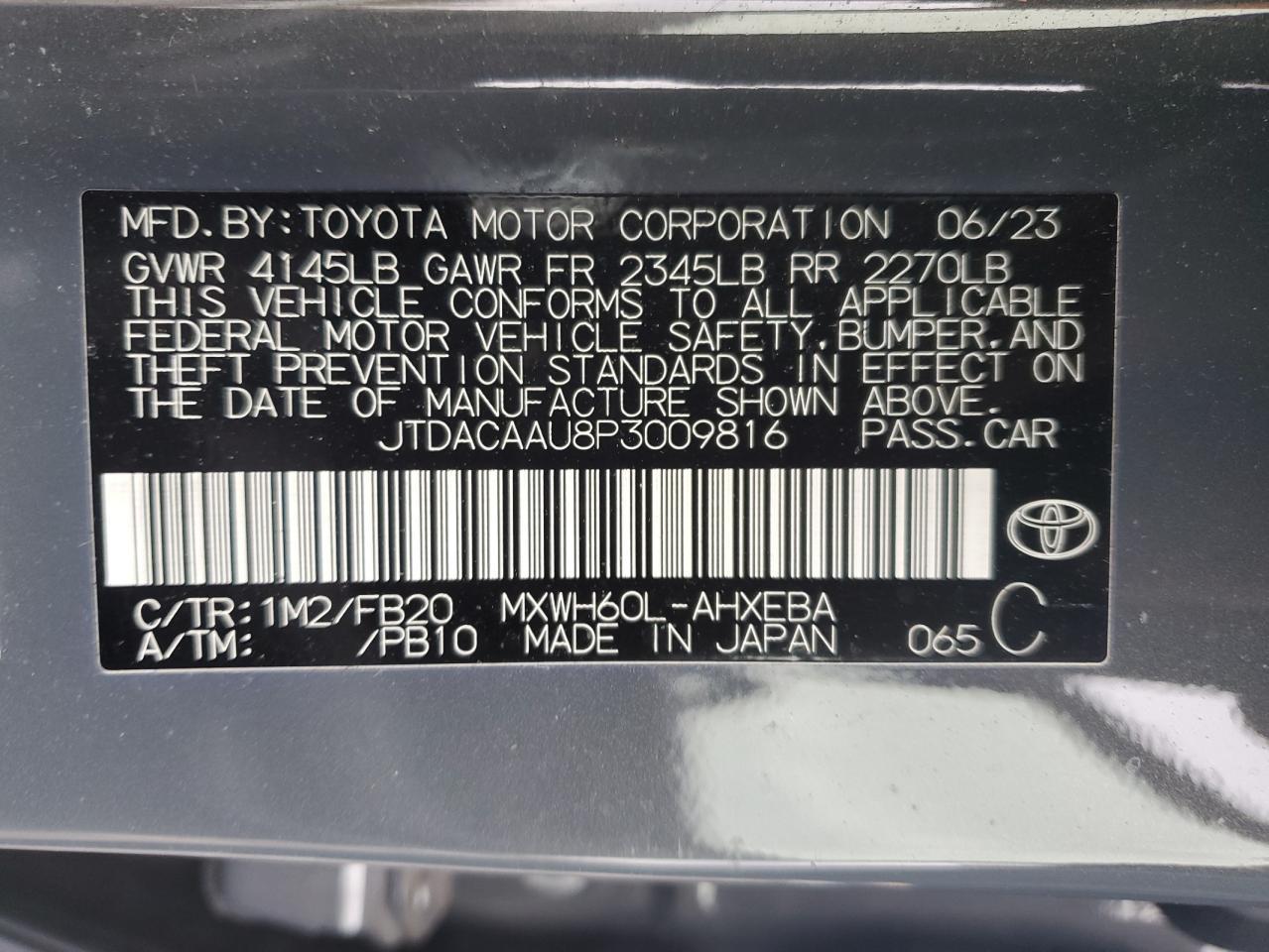 2023 TOYOTA PRIUS