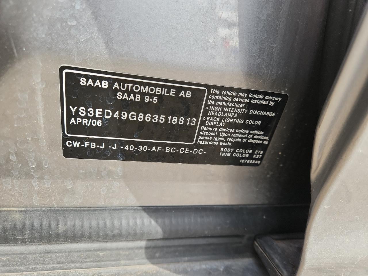 2006 SAAB 9-5