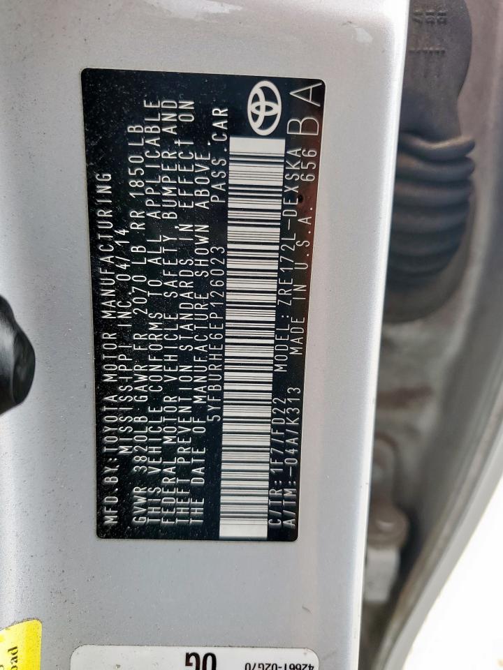 2014 TOYOTA COROLLA