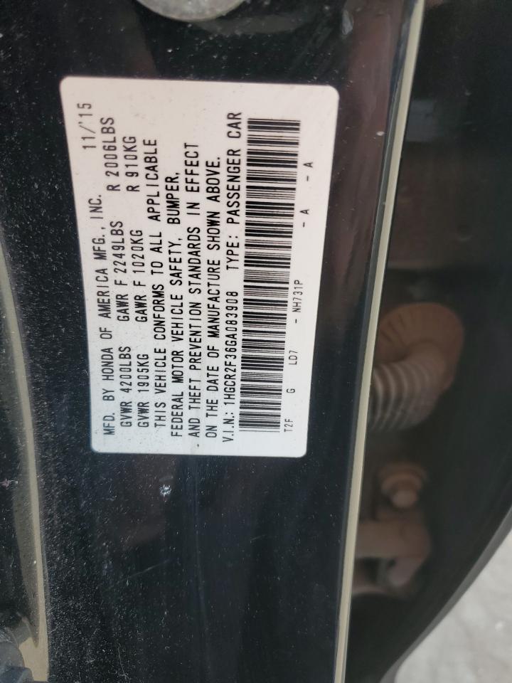 2016 HONDA ACCORD