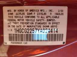2000 HONDA ACCORD