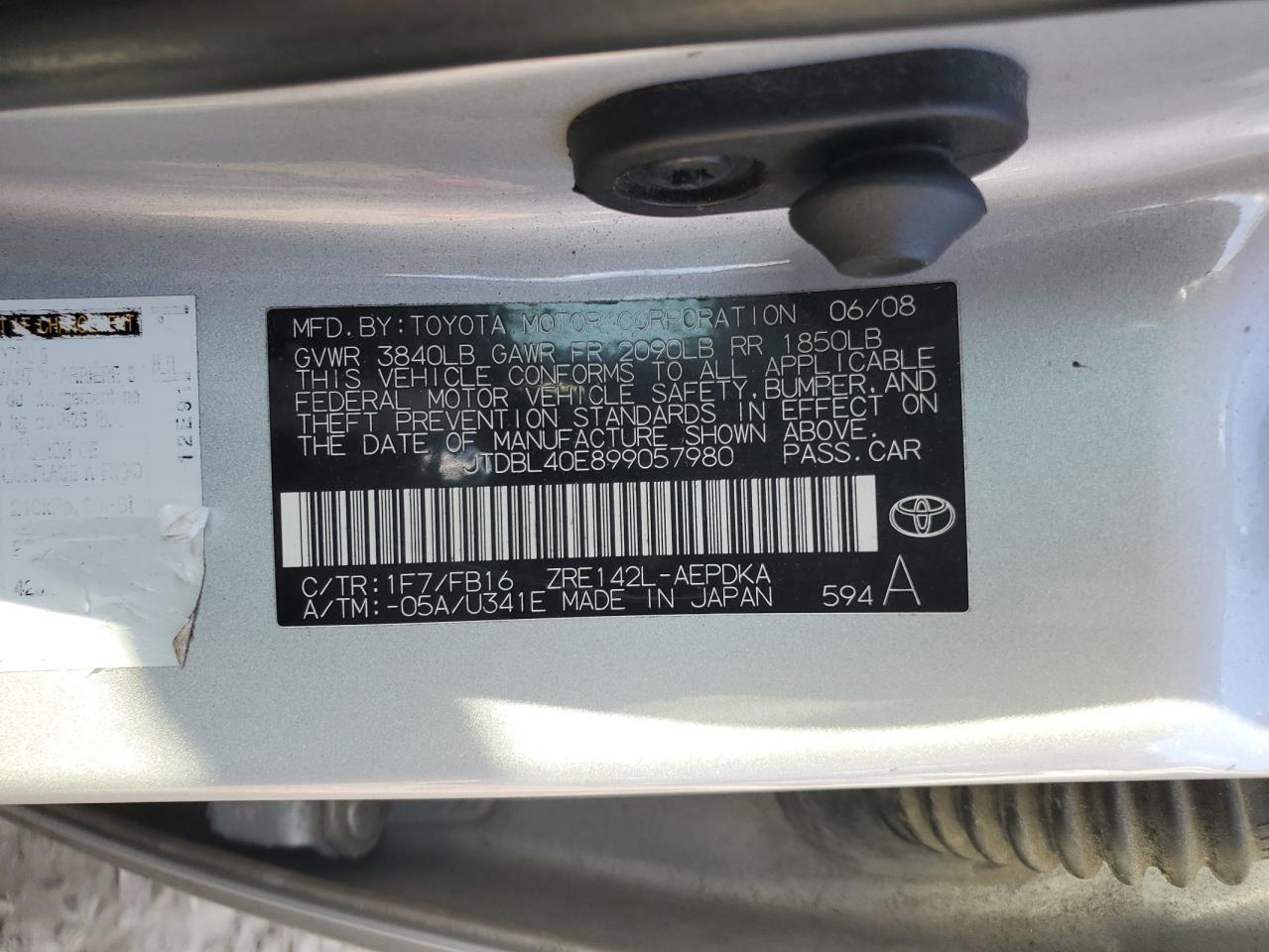 2009 TOYOTA COROLLA