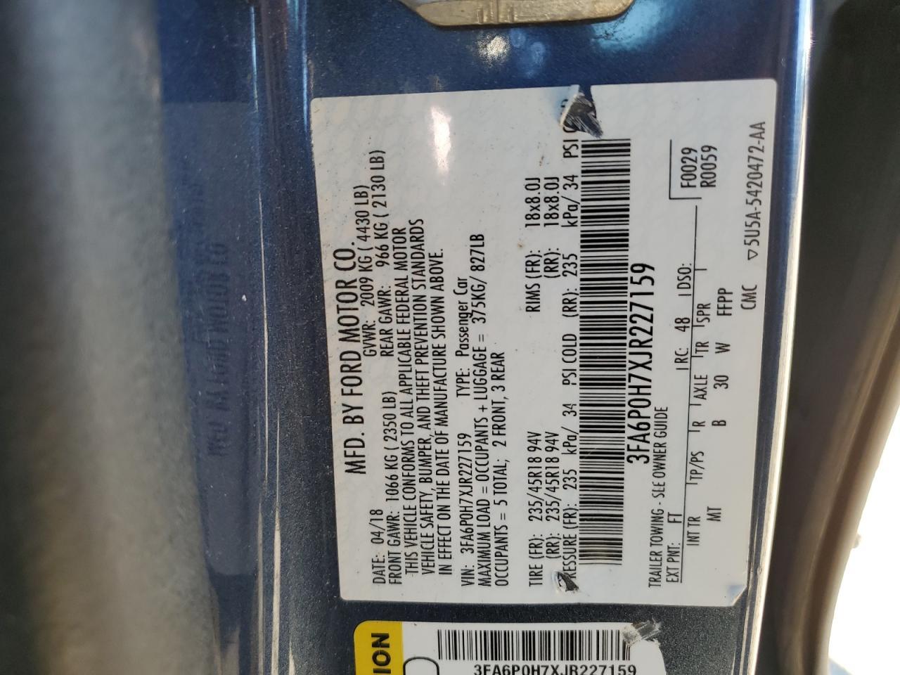 2018 FORD FUSION