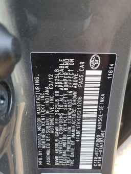 2012 TOYOTA CAMRY