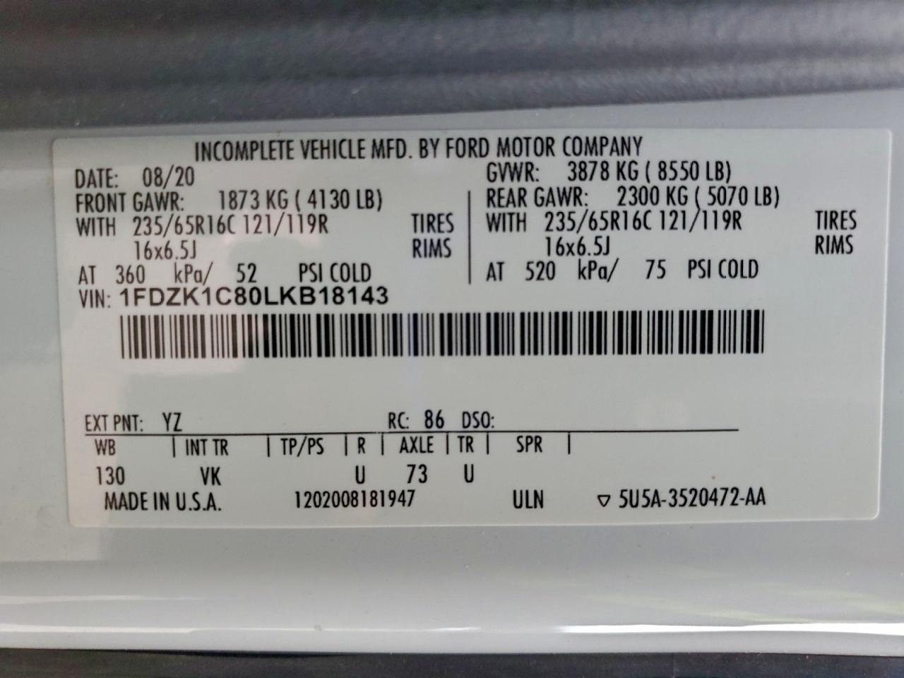 2020 FORD Transit
