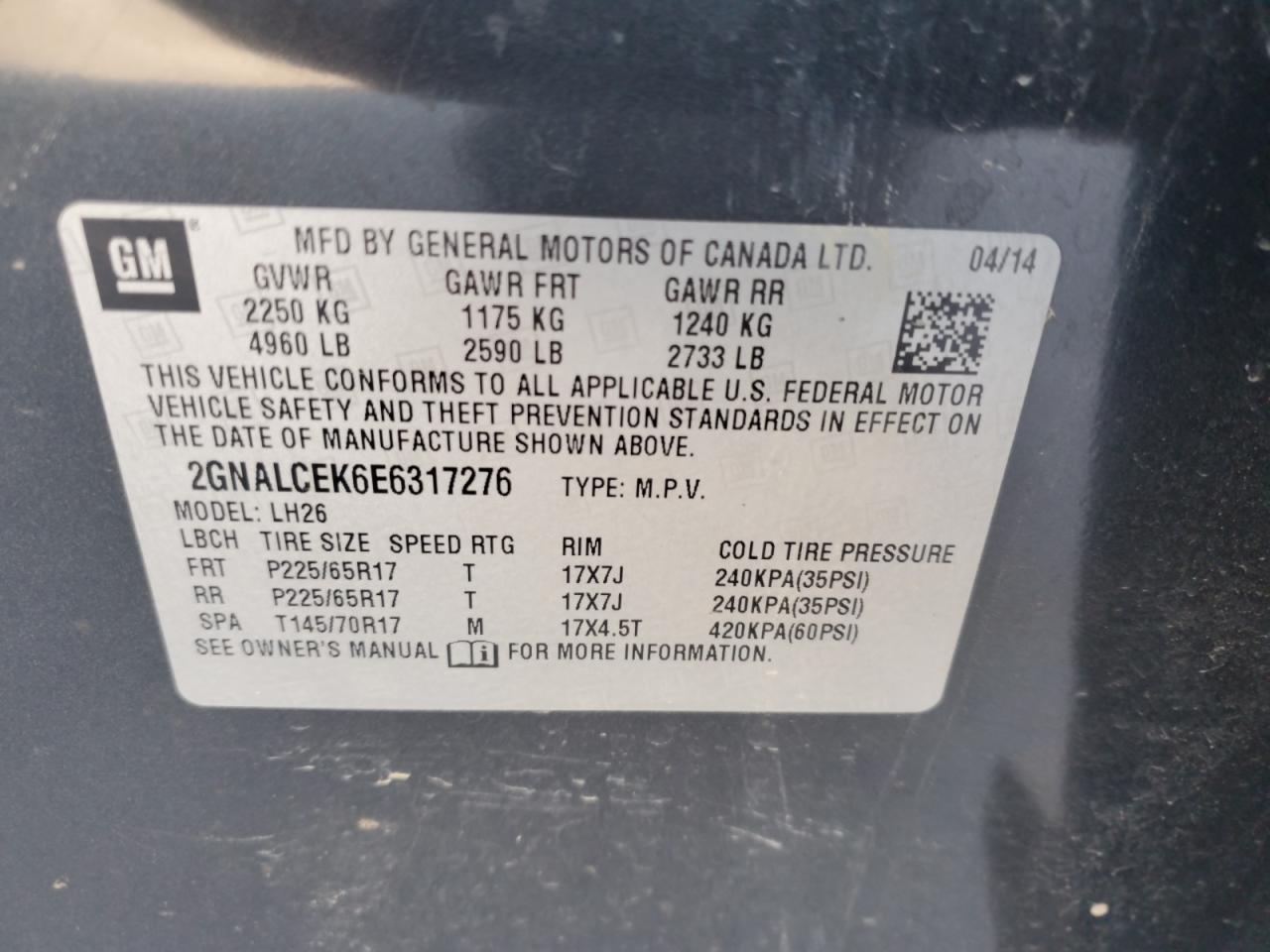 2014 CHEVROLET EQUINOX