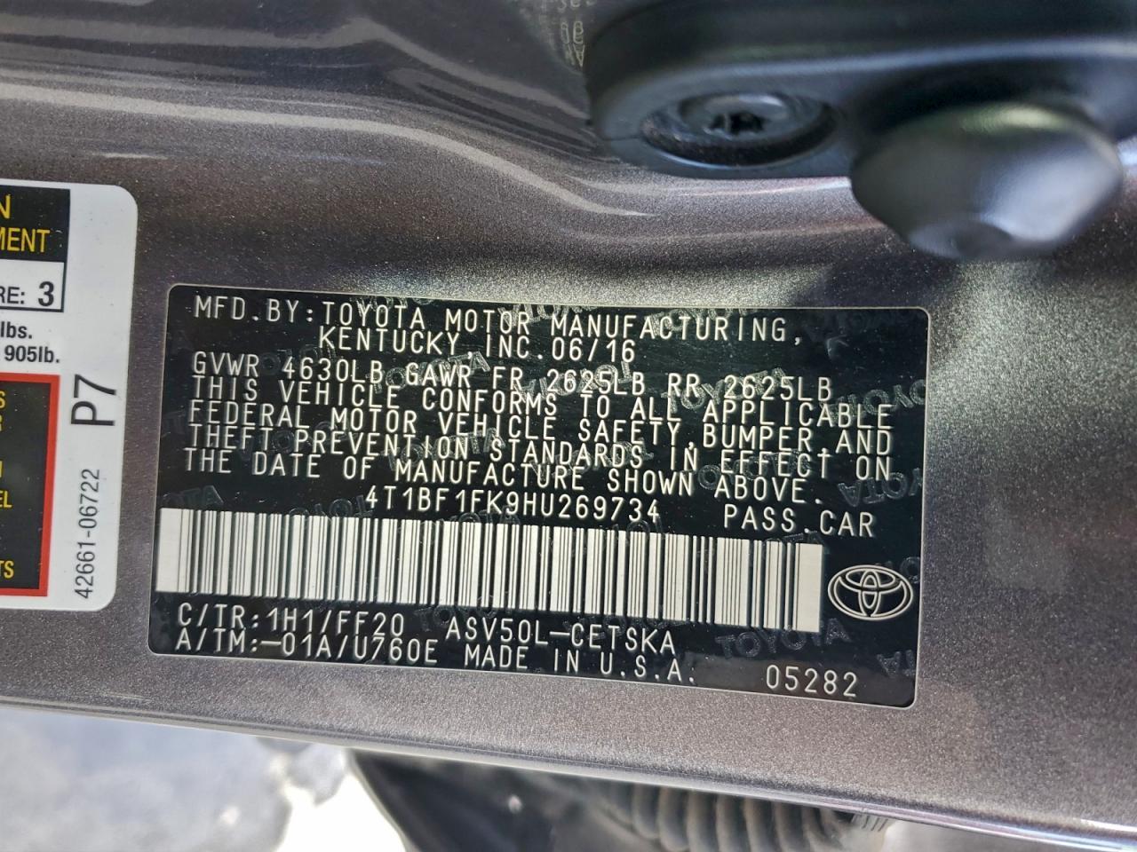 2017 TOYOTA CAMRY