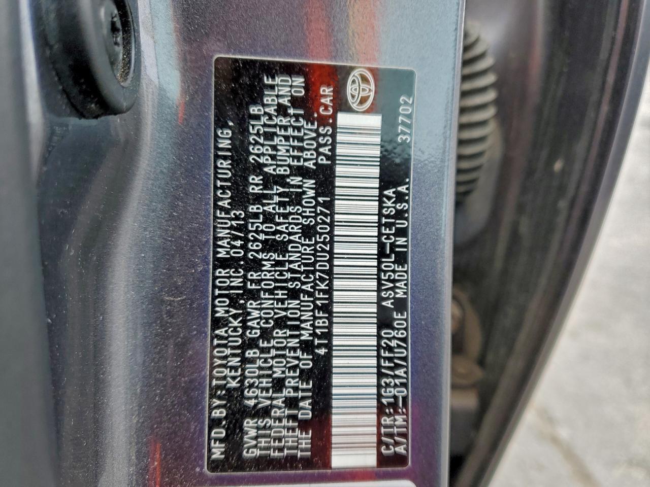 2013 TOYOTA CAMRY