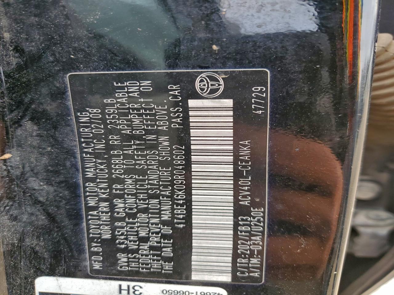 2009 TOYOTA CAMRY
