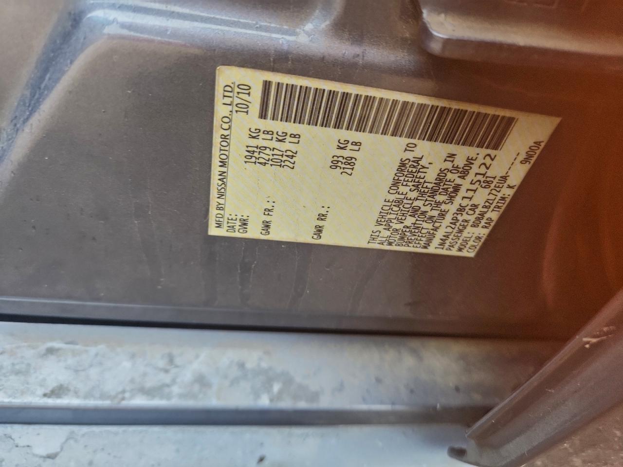 2011 NISSAN ALTIMA
