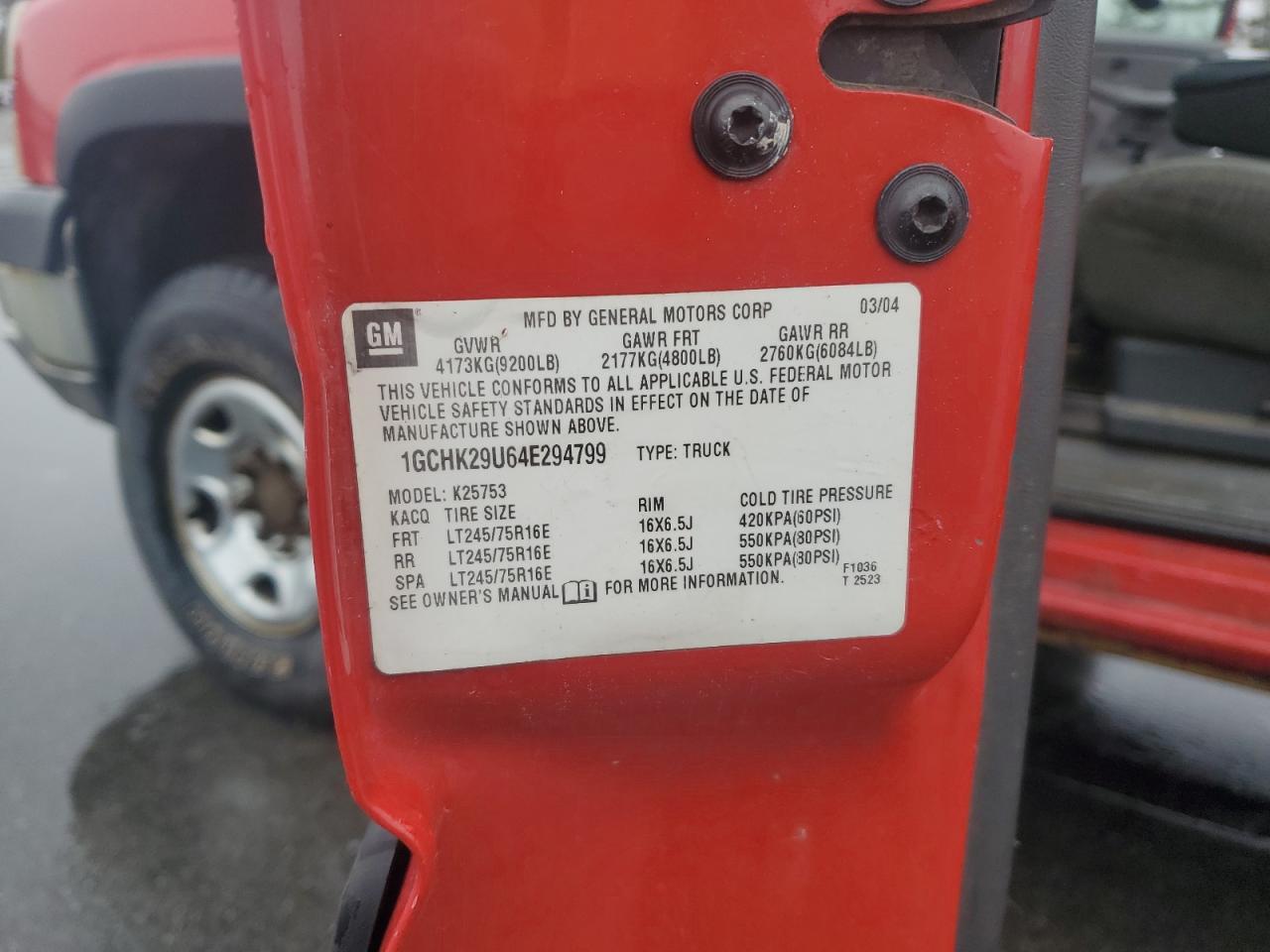 2004 CHEVROLET Silverado 2500