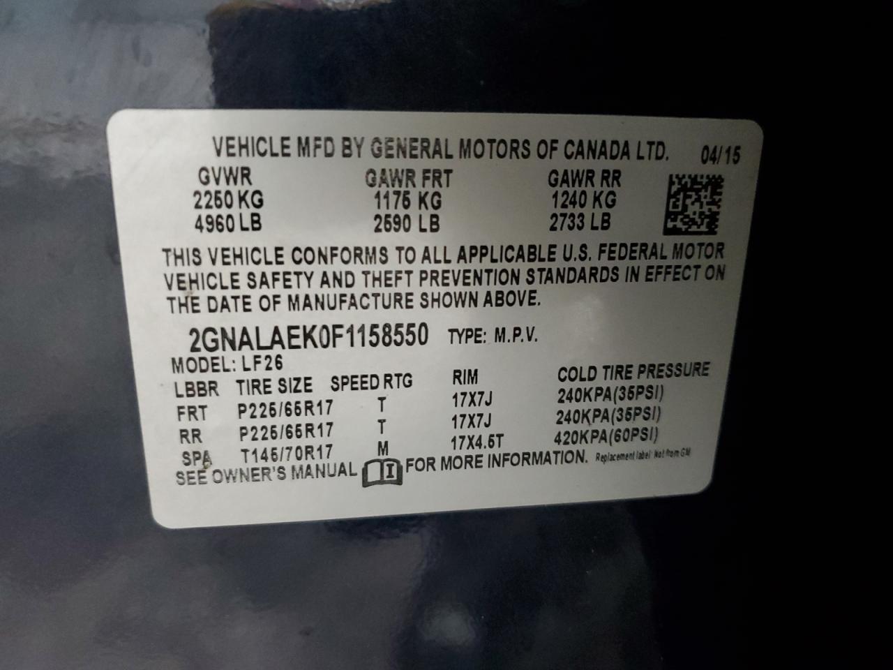 2015 CHEVROLET EQUINOX