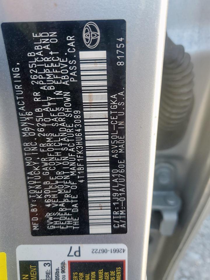 2017 TOYOTA CAMRY
