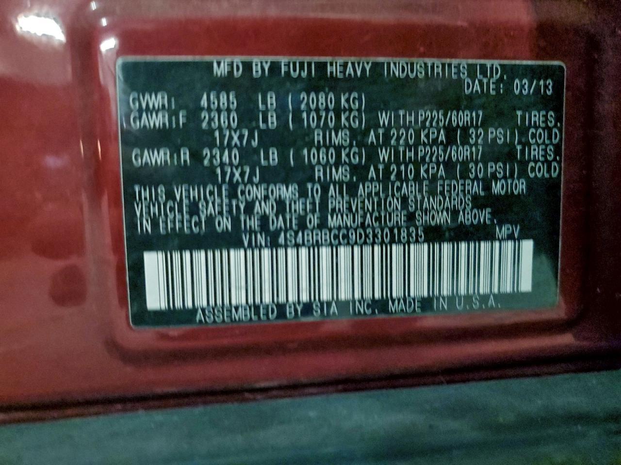 2013 SUBARU Outback