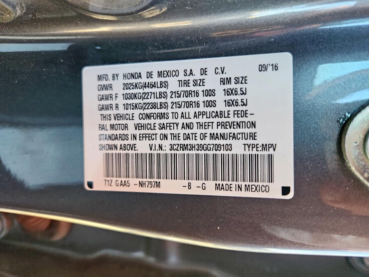 2016 HONDA CR-V