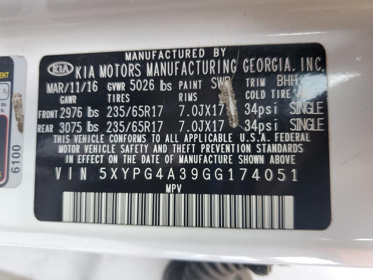 2016 KIA SORENTO