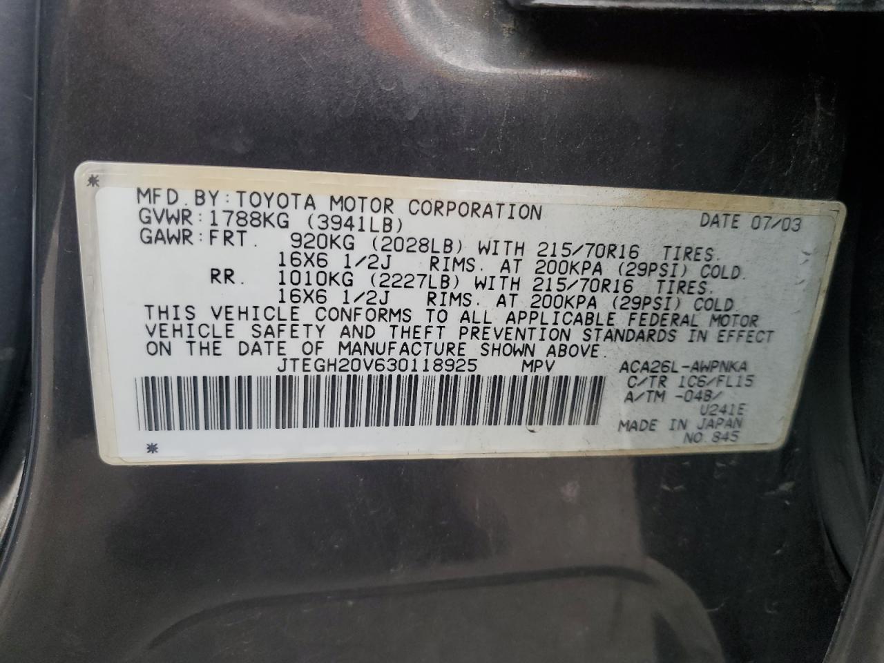 2003 TOYOTA RAV4
