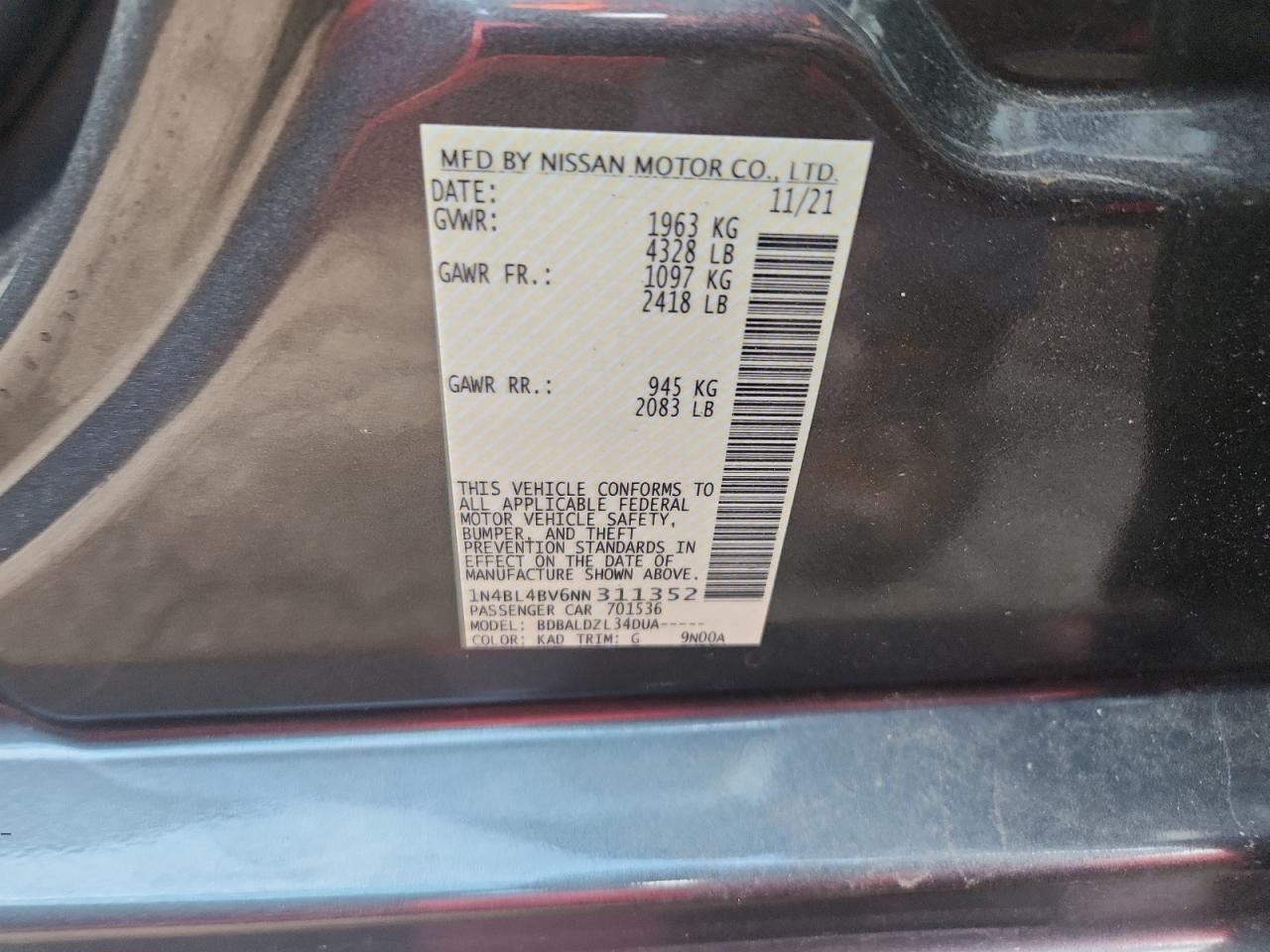 2022 NISSAN ALTIMA