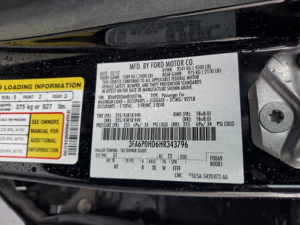 2017 FORD FUSION