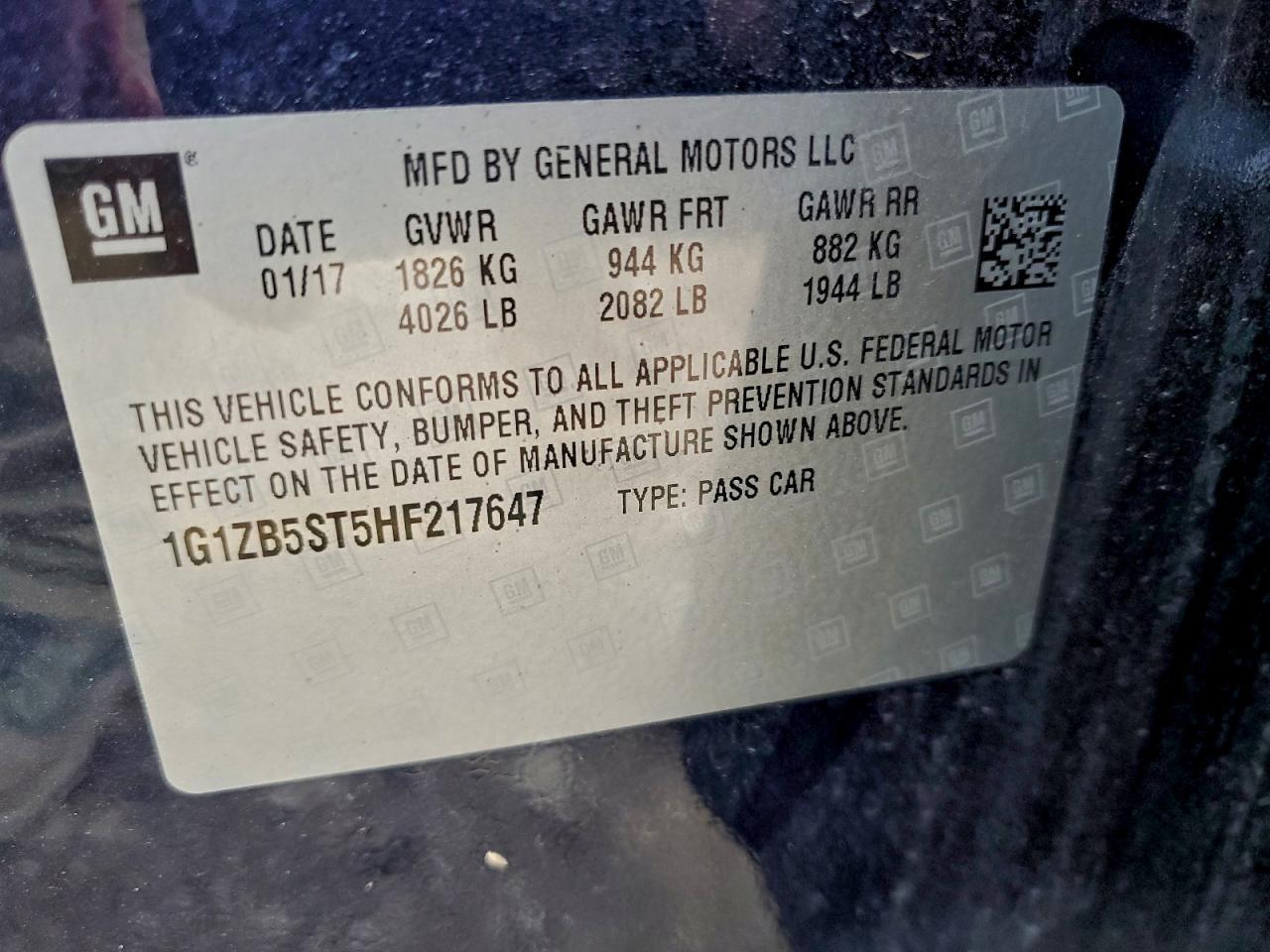 2017 CHEVROLET MALIBU