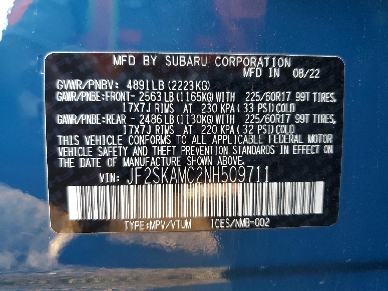 2022 SUBARU FORESTER