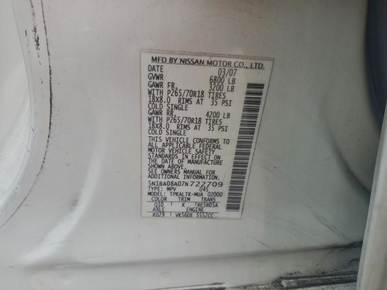 2007 NISSAN Armada