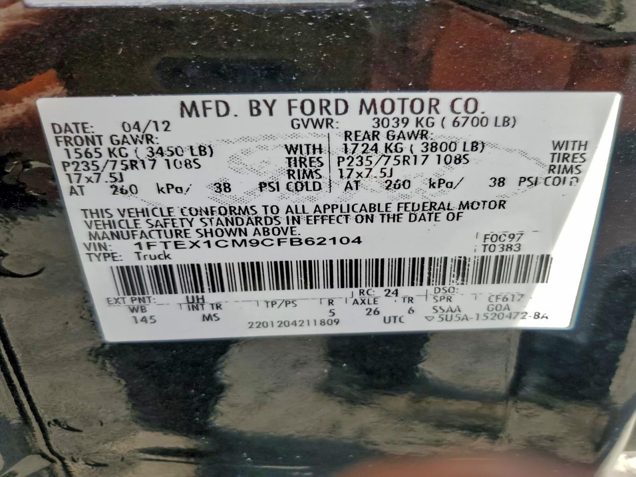 2012 FORD F-150