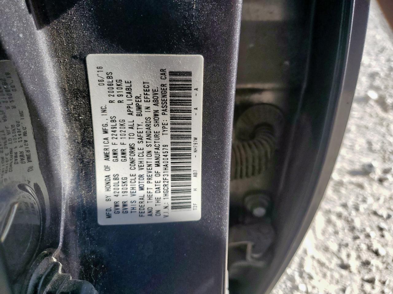 2017 HONDA ACCORD
