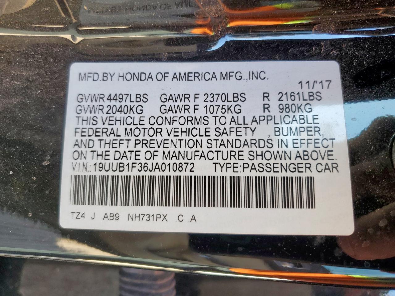2018 ACURA TLX