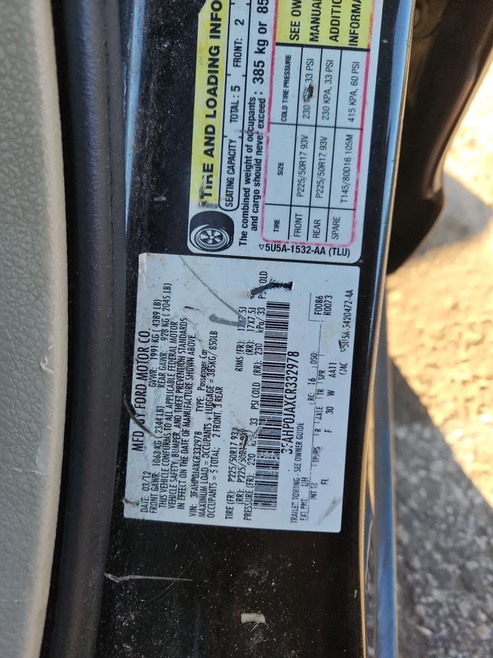 2012 FORD FUSION