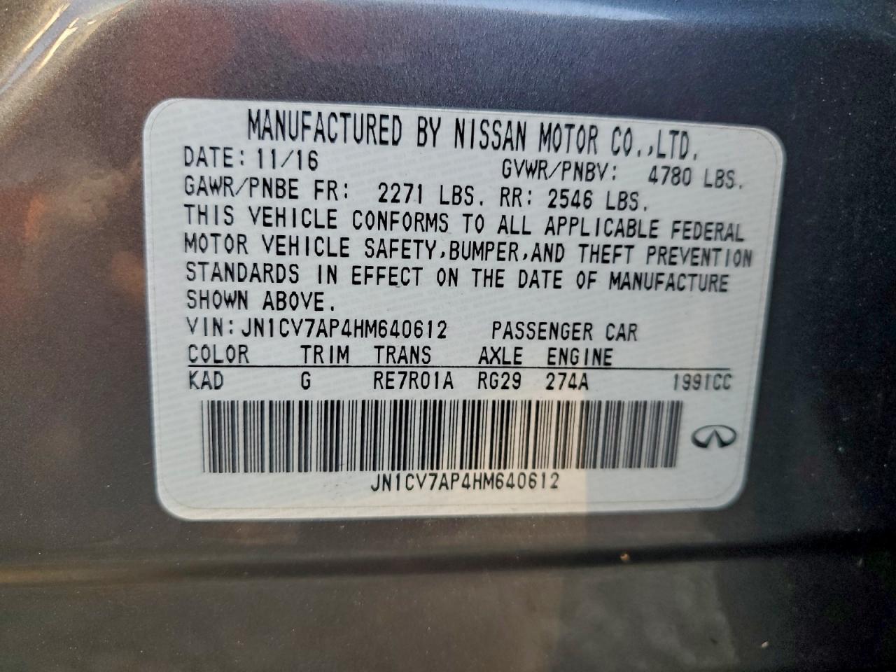 2017 INFINITI Q50