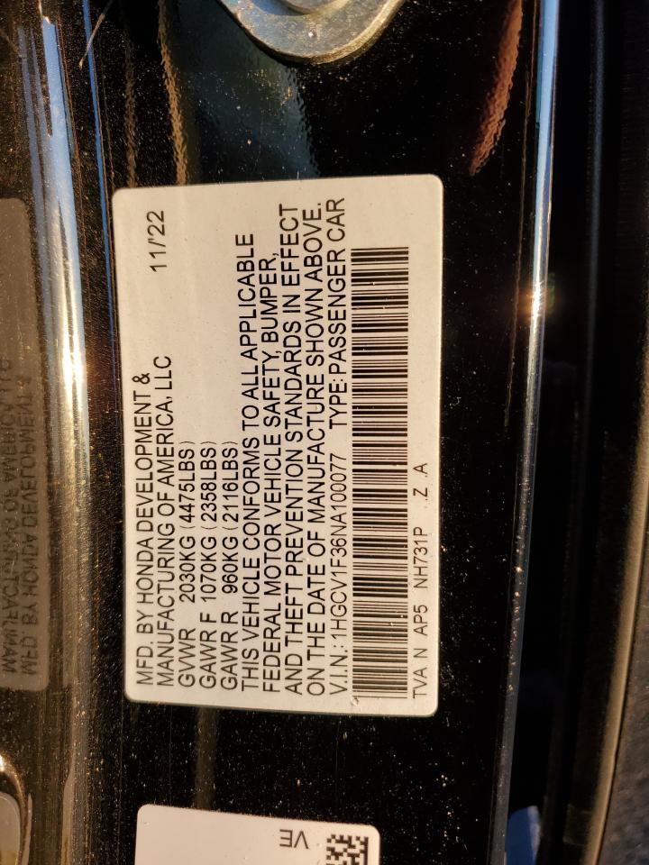 2022 HONDA ACCORD