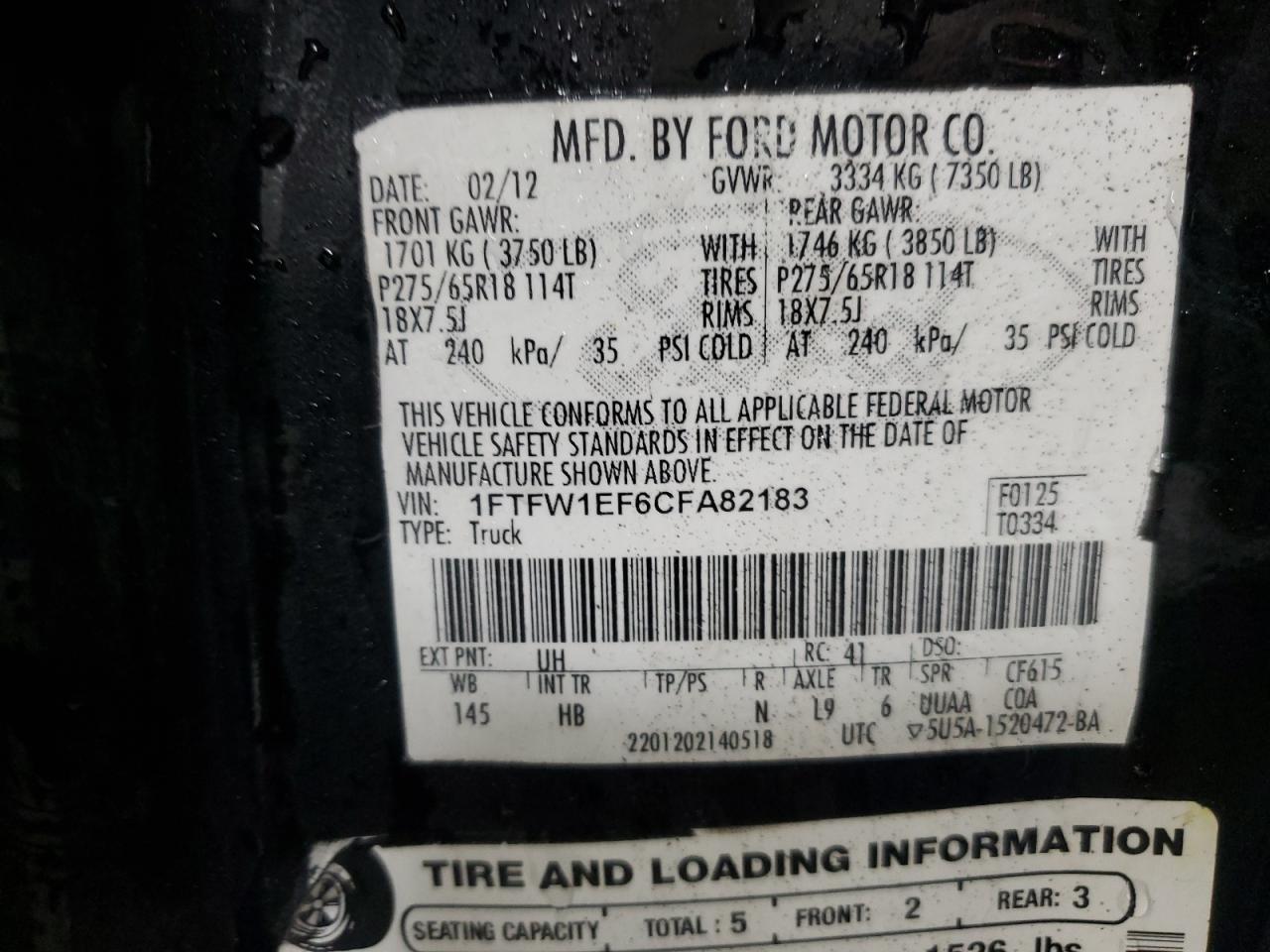 2012 FORD F-150